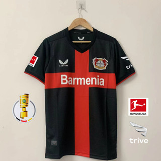 เสื้อกีฬาแขนสั้น ลายทีมชาติฟุตบอล BAYER 04 23 24 ชุดเหย้า ไซซ์ S - 4XL