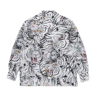 เสื้อเชิ้ตแขนยาวลําลอง คอปก พิมพ์ลาย WACKO MARIA 1:1 สีขาว สีฟ้า สีเหลือง สไตล์ฮาวาย สําหรับผู้ชาย และผู้หญิง