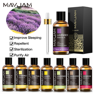 [ANY 3 GET 10ml bergamot] MAYJAM lavender lemongrass vanilla น้ำมันหอมระเหย 30ml plant extracted essential oil 100% natural