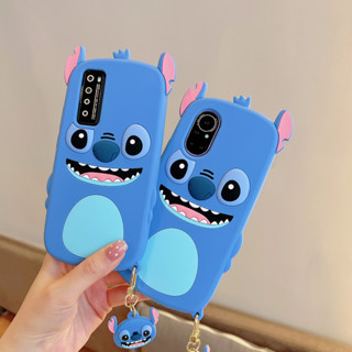 เคสโทรศัพท์มือถือ ซิลิโคน ลายการ์ตูนสติตช์ 3D พร้อมจี้ สําหรับ Vivo Y20 Y17 Y11 Y15 Y3 Y20s Y20i Y12s Y12A Y19 Y93 Y91c Y11S Y83 Y81 Y1s X50 Y85 V9 V20Pro V23 V2026 1906 1820 1812