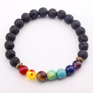 [Diffuser Bracelet] Natural Lava Bead Bracelets Healing Stone Beads Balance Chakra Charm 8mm Bracelet