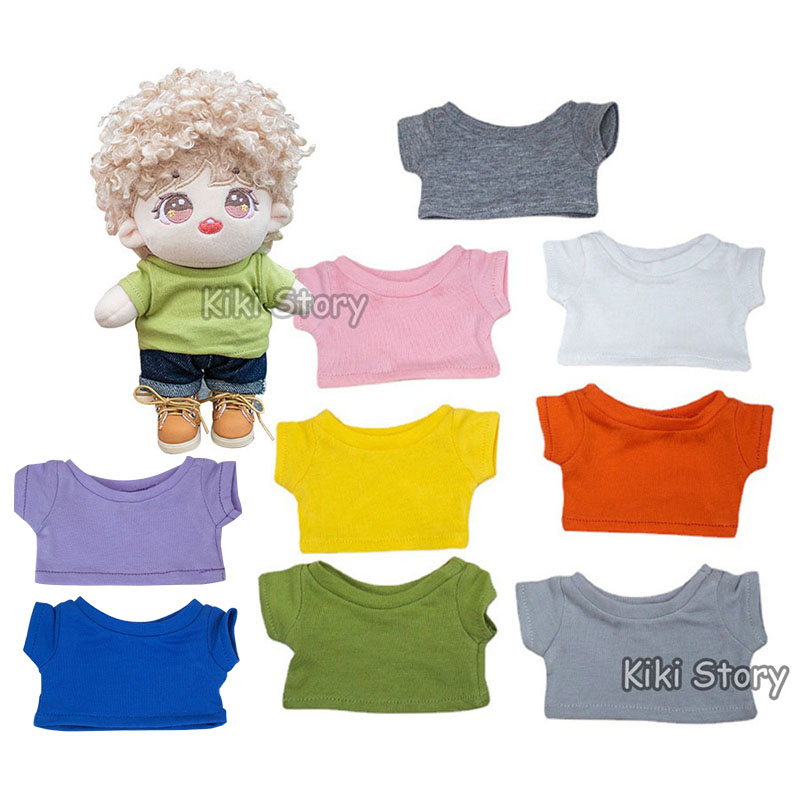 BKPP ลาบูบู เสื้อยืด ลายสก๊อต สีดํา สีชมพู สีขาว 10 ซม. 15 ซม. 20 ซม. สําหรับตุ๊กตา 17CM Labubu Idol Got7 NCT127 IVE Kep1er Aespa