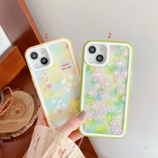 เคสโทรศัพท์มือถือ กันกระแทก ลายภาพวาดสีน้ํามันมรกต สําหรับ iPhone14 11 12 13 13Pro 13ProMAX