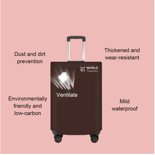 ผ้าคลุมกระเป๋าเดินทาง ผ้ายืดสีพื้น กันน้ำ ป้องกันฝุ่น ผ้ายืดหนาแบบซิป Luggage Cover