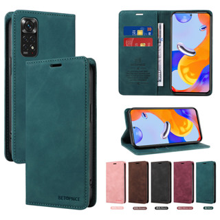 เคสโทรศัพท์หนัง ฝาพับแม่เหล็ก พร้อมช่องใส่บัตร สําหรับ Xiaomi Redmi 10 Prime 2022 K40 Note 11 Pro 5G 11S 4G