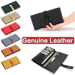 พร้อมส่ง กระเป๋าสตางค์ ใบยาว หนังวัวแท้ ทรงคลัทช์ มีซิป จุขอ…