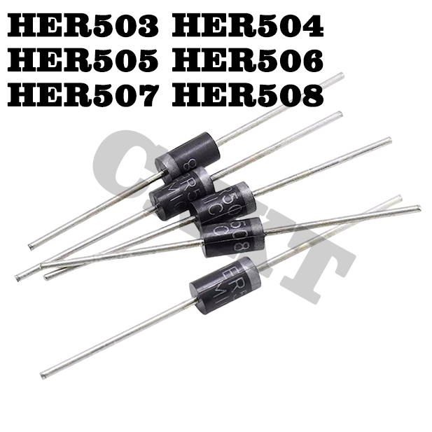 20~50 ชิ้น HER503 HER504 HER505 HER506 HER507 HER508 DO-201AD วงจรเรียงกระแสไดโอด