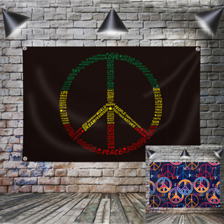 ธงแบนเนอร์ ลาย One Love Peace Rock Reggae Jamaica ขนาด 3X5 ฟุต 90X150 ซม. 4 กลุ่ม สําหรับแขวนตกแต่งผนังบ้าน