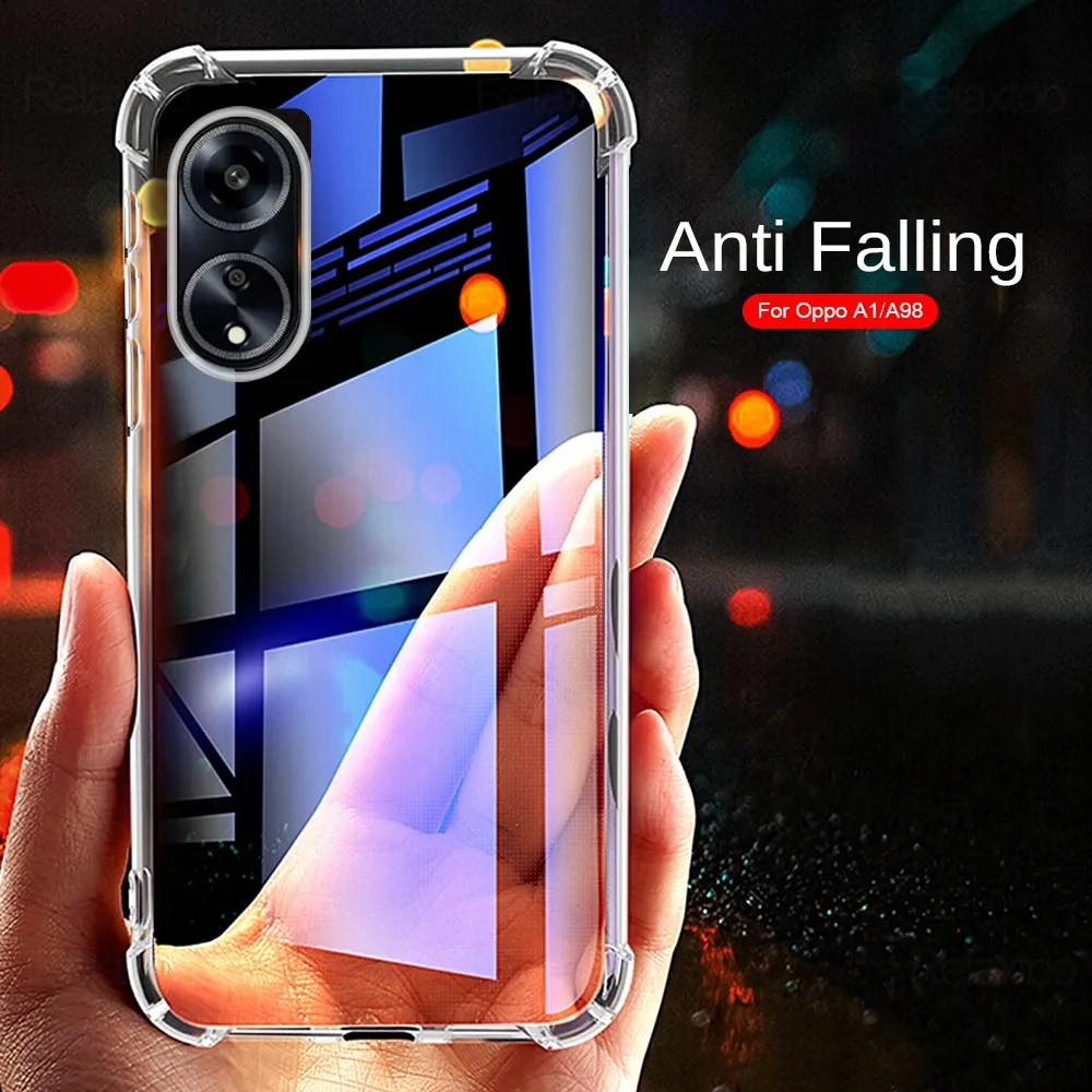 ถุงลมนิรภัยกันกระแทก TPU ซิลิโคนนุ่มสําหรับ OPPO A98 A78 A58 A38 A18 A17 A17k A57 A77 A77s A97 A96 A