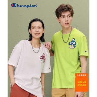 เสื้อยืดแขนสั้น ผ้าฝ้าย พิมพ์ลาย Champion แฟชั่นคู่รัก สําหรับชาย และหญิง