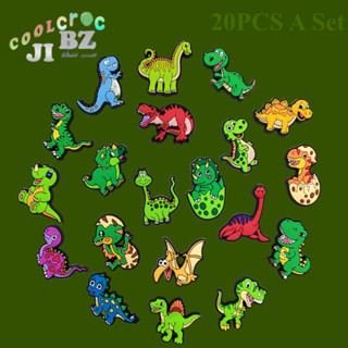 20 ชิ้น ชุด Crocs อุปกรณ์เสริม Jibbitz การ์ตูนไดโนเสาร์ ซีรีส์ น่ารัก รองเท้าแตะ ตกแต่ง PVC อุปกรณ์เพื่อสุขภาพ สําหรับเด็ก ของขวัญรัก