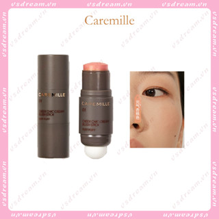 Caremille CAREMILLE CAREMILLE บลัชออน แบบสองหัว เนื้อครีม แท่งสีแดง สําหรับแต่งหน้า อายแชโดว์