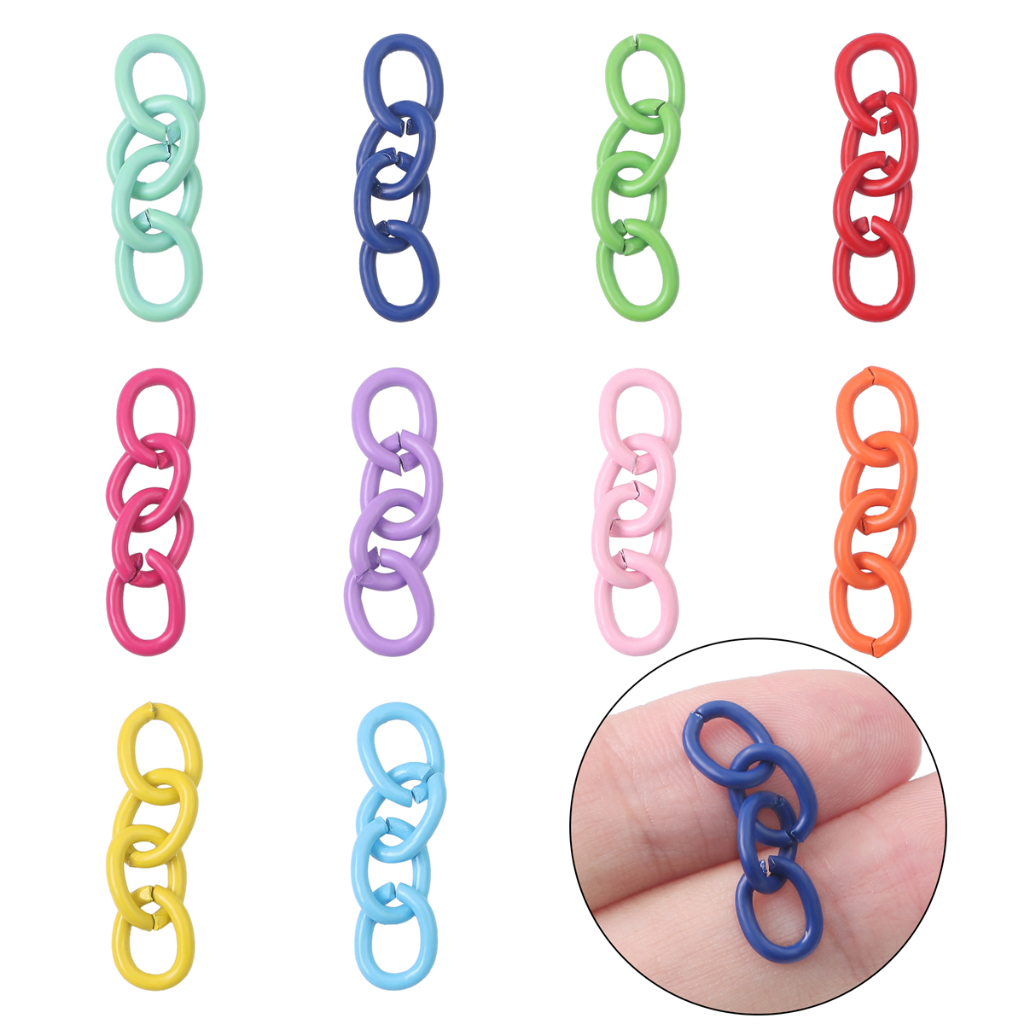 [7 มม.] สายโซ่สั้น 4 ส่วน สําหรับทําเครื่องประดับ พวงกุญแจ DIY