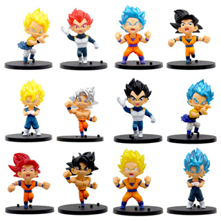 โมเดลฟิกเกอร์ PVC อนิเมะ Dragon Ball Z Son Goku Vegeta Kakarotto Gogeta Vegetto Super Saiyan God Q Version ขนาด 10 ซม. 6 ชิ้น ต่อชุด