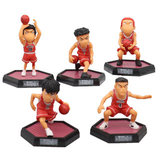 โมเดลฟิกเกอร์ PVC อนิเมะ Slam Dunk Rukawa Kaede Sakuragi Hanamich Akagi Takenori Ryouta Miyagi Q Version ขนาด 8 ซม. สําหรับตกแต่งรถยนต์ 5 ชิ้น ต่อชุด