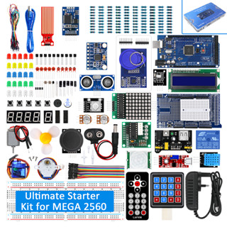 [พร้อมส่ง] Lafvin MEGA 2560 ชุดสตาร์ทเตอร์อัลตราโซนิก พร้อมเซนเซอร์ LCD1602 IIC สําหรับ Arduino Mega2560