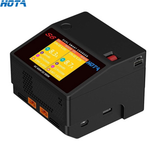 Hota S6 AC400W DC650W 15A ช่องคู่ สมาร์ท อัลตร้า ขนาดเล็ก ที่ชาร์จ สําหรับ Lipo LiHV LiFe LiIon NiZn NiCd NiMH แบตเตอรี่