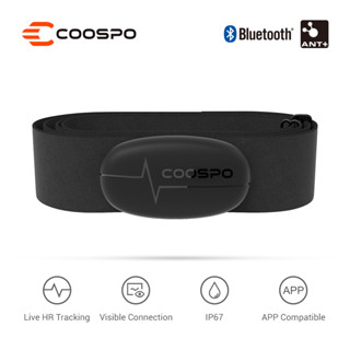 Coospo H6 สายรัดหน้าอก วัดอัตราการเต้นของหัวใจ ANT+ บลูทูธ IP67 เซนเซอร์วัดอัตราการเต้นของหัวใจ สําหรับ GARMIN Bryton XOSS IGPsport