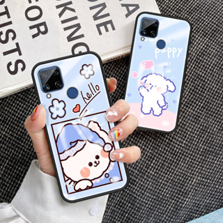 เคสโทรศัพท์มือถือกระจกนิรภัย TPU แบบนิ่ม ขอบแข็ง กันกระแทก สําหรับ Realme C15 Realme C15 เคส