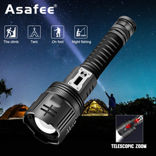 Asafee ไฟฉาย LED XHP360 5000lm 50W สว่างมาก 5 โหมด อเนกประสงค์ สําหรับตกปลา ล่าสัตว์ ตั้งแคมป์ กลางแจ้ง