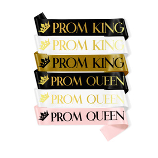 Prom KING PROM QUEEN สายสะพาย ผ้าซาติน สําหรับตกแต่งปาร์ตี้