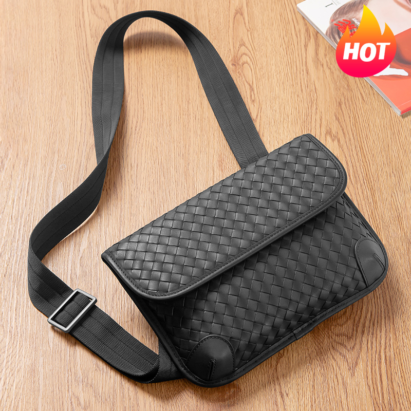 กระเป๋าคาดอก กระเป๋าสะพายไหล่ หนังวัวแท้ อเนกประสงค์ แบบเรียบง่าย สําหรับผู้ชาย 2026