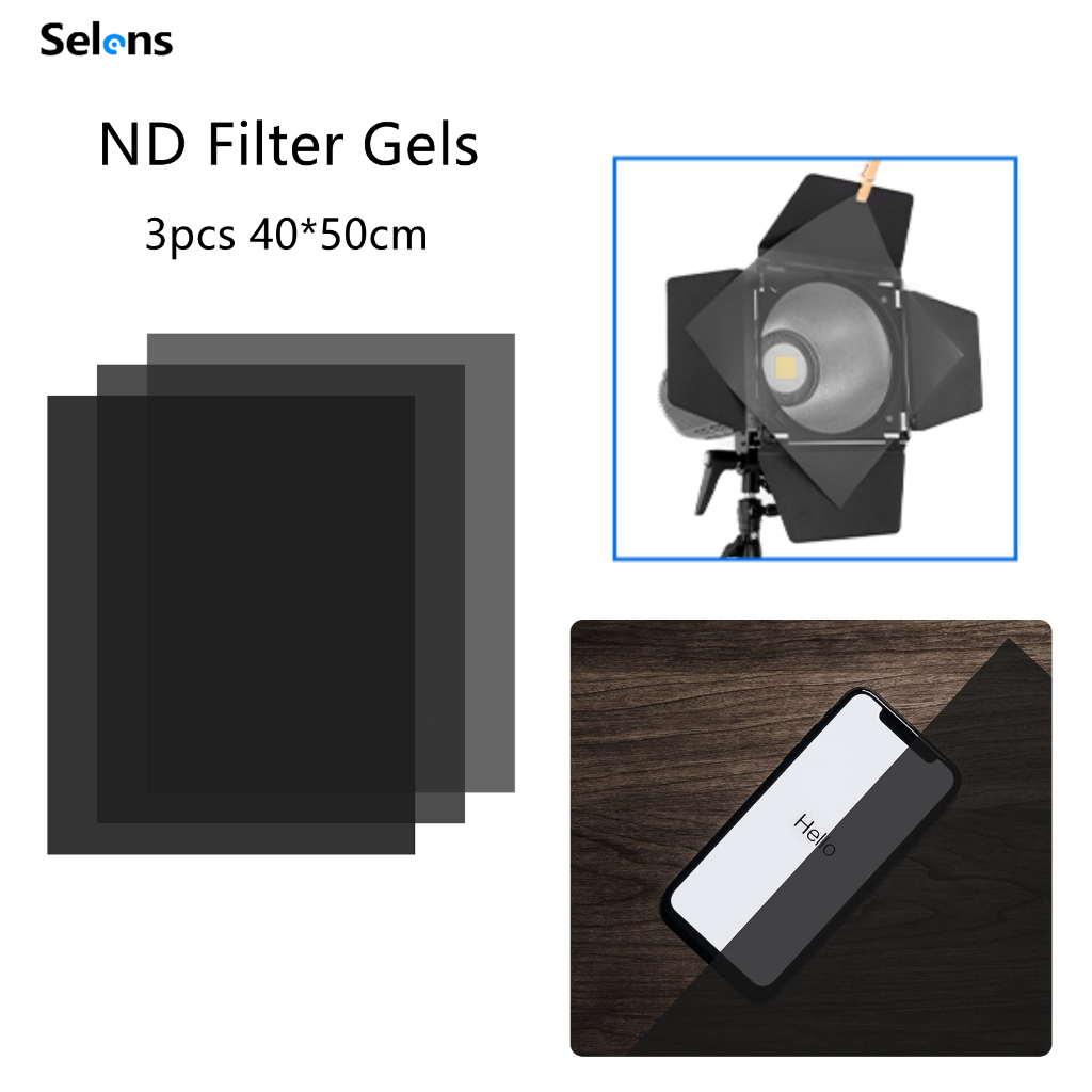 Selens แผ่นเจลกรองแสง ND3 ND6 ND9 สําหรับถ่ายภาพสตูดิโอ วิดีโอ ไฟฉาย ไฟ Led