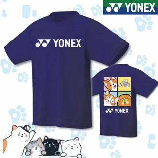 Yonex ใหม่ YY เสื้อยืด แขนสั้น ระบายอากาศ พิมพ์ลาย สไตล์เกาหลี สําหรับผู้ชาย และผู้หญิง เหมาะกับการเล่นแบดมินตัน ฝึกซ้อม