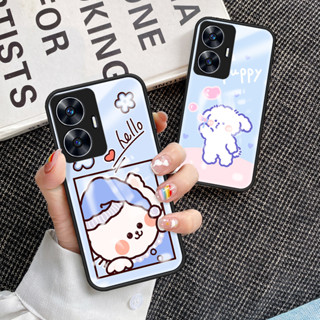 เคสโทรศัพท์มือถือกระจกนิรภัย TPU แบบนิ่ม กันกระแทก สําหรับ Realme C55 Realme C55 เคส