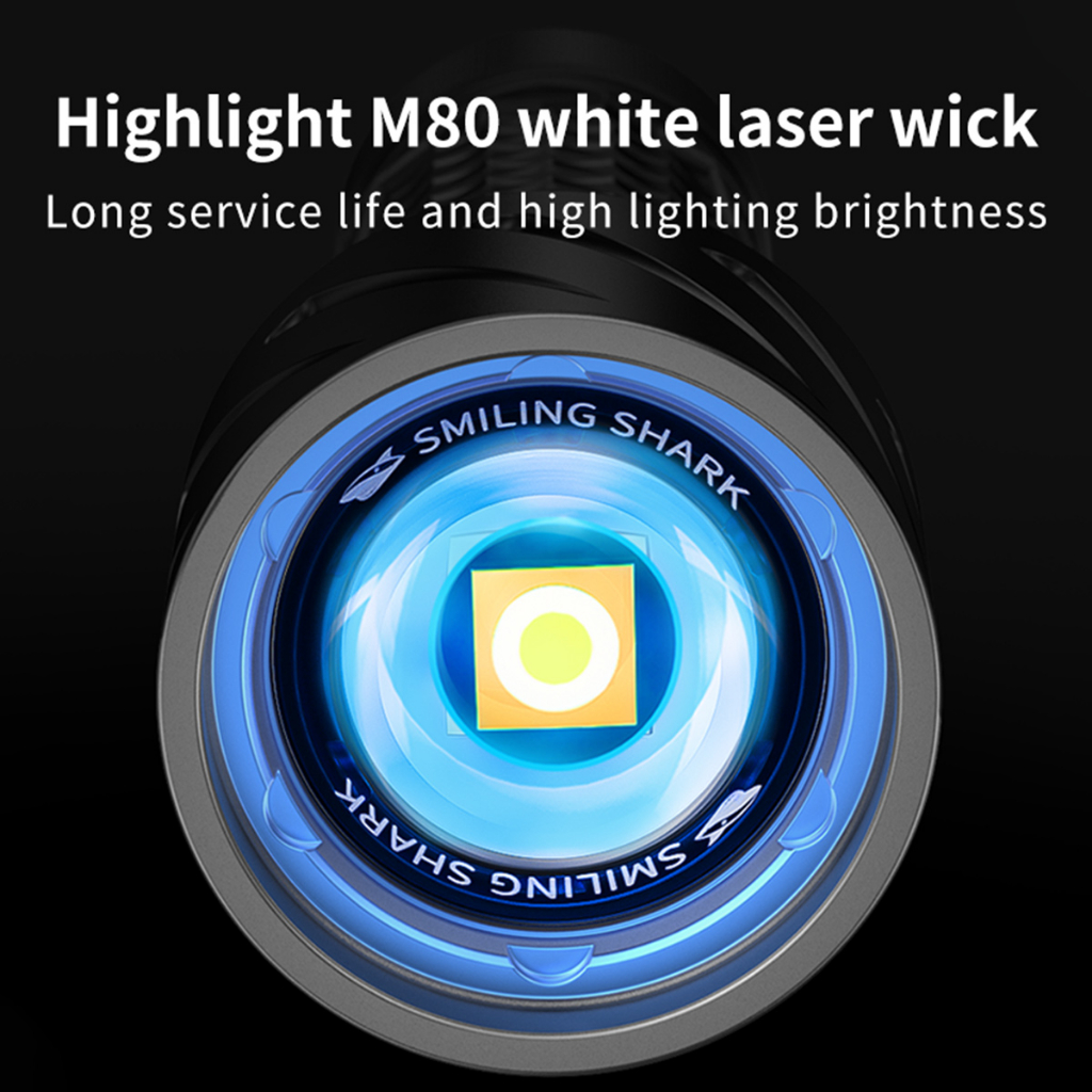 Smilingshark SD7012 ไฟฉาย LED M80 10000lumens สว่างมาก ซูมได้ 3 โหมด Type-C กันน้ํา ชาร์จซ้ําได้ สําหรับตั้งแคมป์ เดินป่า — صورة 4