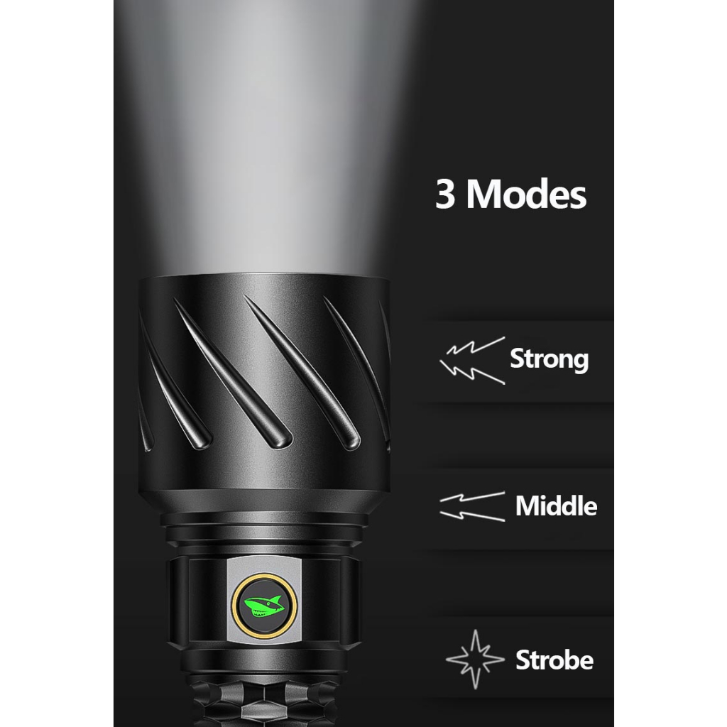 Smilingshark SD7012 ไฟฉาย LED M80 10000lumens สว่างมาก ซูมได้ 3 โหมด Type-C กันน้ํา ชาร์จซ้ําได้ สําหรับตั้งแคมป์ เดินป่า — صورة 6