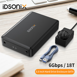 iDsonix เคสฮาร์ดไดรฟ์ภายนอก SATA SSD 3.5 นิ้ว พร้อมอะแดปเตอร์พาวเวอร์ SATA เป็น USB 3.1 Type C