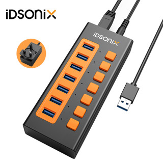 iDsonix ฮับ USB 3.0 12V 5A BC1.2 5V 2.4A 5Gbps ความเร็วสูง สําหรับแล็ปท็อป