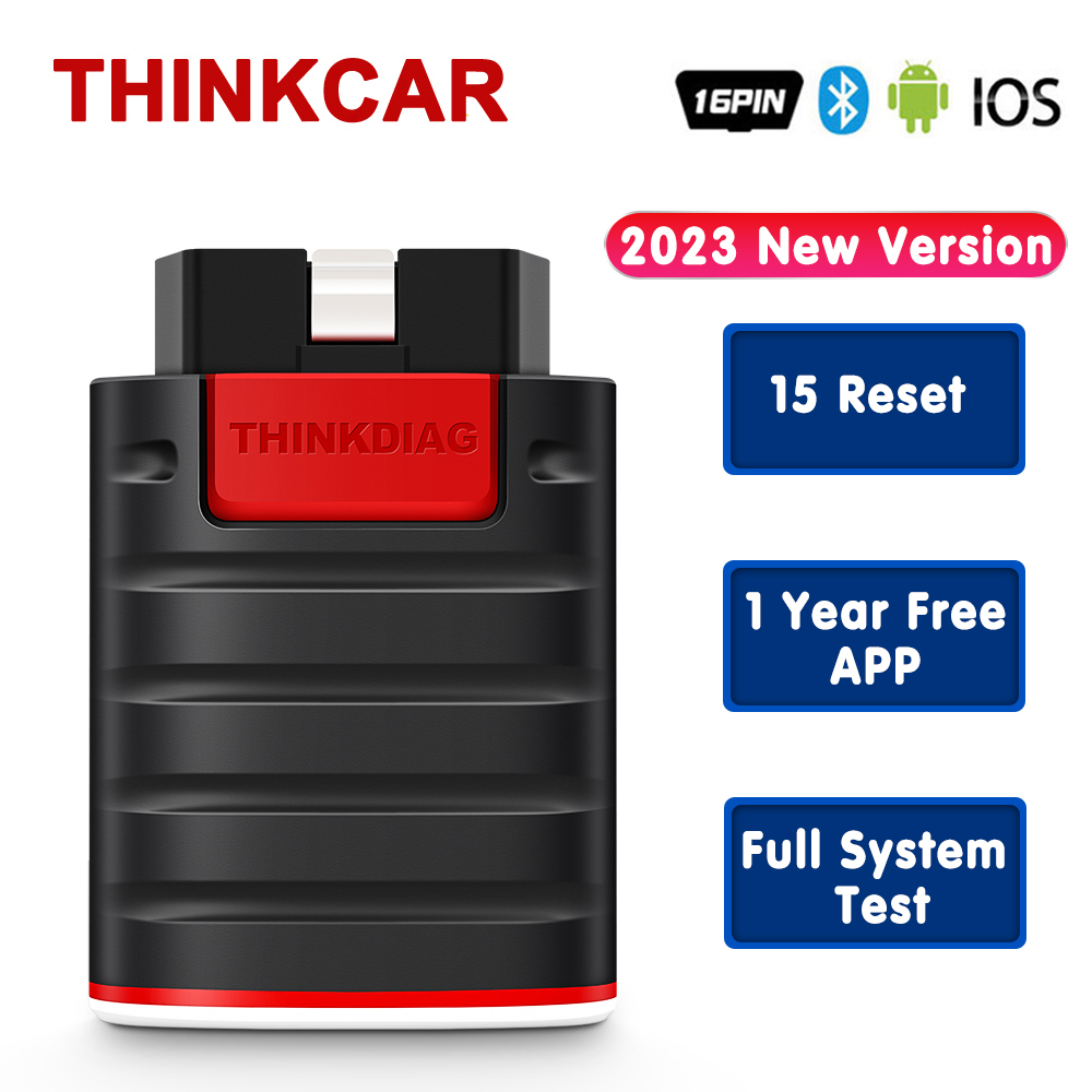 2023 THINKCAR Thinkdiag ครื่องสแกนเนอร์บลูทูธ ระบบอัตโนมัติ สําหรับ Android IOS 16 ECU Coding Reset Free upgrade Active Test OBD 2 OBD2