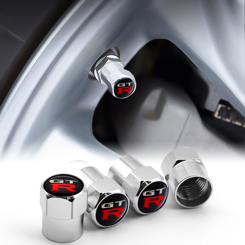 GTR 4 ชิ้นยางโลหะวาล์วหมวกป้องกันสําหรับ Nissan GTR R32 R35 R34