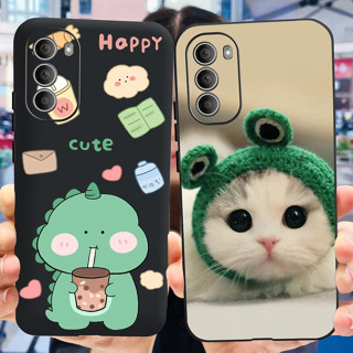 เคสโทรศัพท์มือถือ ซิลิโคนนิ่ม ลายไดโนเสาร์ แมวน่ารัก สีดํา สําหรับ Motorola Moto G51 5G Moto G50 5G 2021 MotoG51 G50 5G