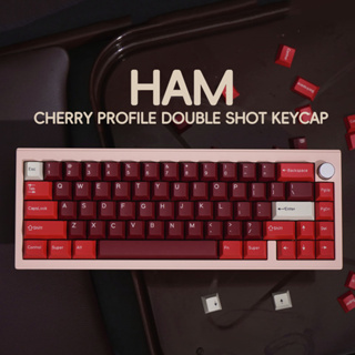 Gmk 176-key Ham PBT ปุ่มกดคีย์บอร์ดเมคคานิคอล แบบช็อตคู่ ลายเชอร์รี่