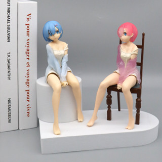 โมเดลตุ๊กตาฟิกเกอร์ PVC อนิเมะ Re:Life In A Different World From Zero Rem Ram Sit Chair เซ็กซี่ ขนาด 16 ซม. สําหรับตกแต่งรถยนต์