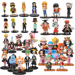 โมเดลฟิกเกอร์ PVC อนิเมะ One Piece Monkey D Luffy Zoro Ace Sabo Nami Chopper Usopp Franky Straw hat Pirates Q Version ของเล่น ของขวัญ สําหรับเด็ก 5 ชิ้น 6 ชิ้น 8 ชิ้น 9 ชิ้น ต่อชุด