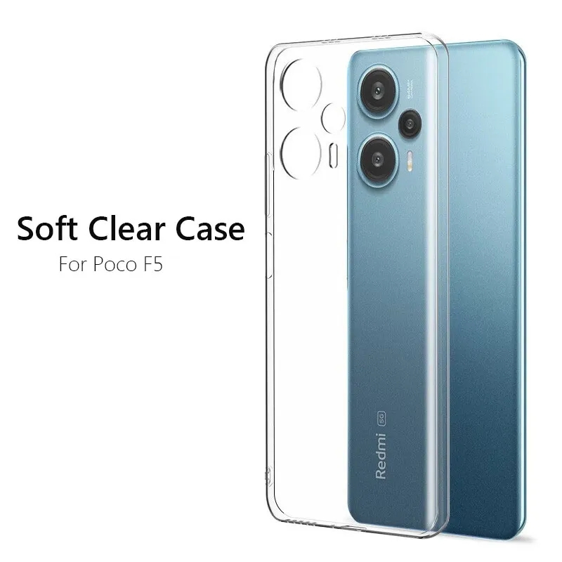 For Xiaomi POCO F6 X6 M6 F5 X5 Pro C65 M5 M5s X3 NFC F3 M3 X4 M4 F4 GT F2 Pro C40 บางเฉียบโปร่งใสป้องกันการตกเคสโทรศัพท์มือถือ TPU นุ่ม