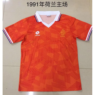 เสื้อกีฬาแขนสั้น ลายทีมชาติฟุตบอลเนเธอร์แลนด์ 1991Netherlands ชุดเหย้า แห้งเร็ว สไตล์เรโทร ไซซ์ S-XXL สําหรับผู้ใหญ่