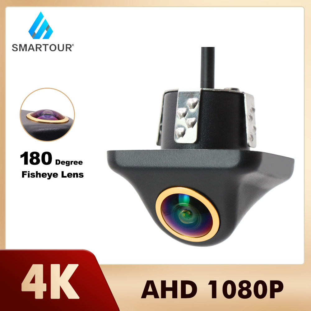 Smartour 4K AHD 1080P กล้องมองหลังรถยนต์ มองเห็นกลางคืน ถอยจอดรถยนต์อัตโนมัติ เลนส์โกลเดน CCD มอนิเตอร์สํารองข้อมูลอัตโนมัติ HD ภาพ