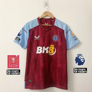 เสื้อกีฬาแขนสั้น ลายทีมชาติฟุตบอล Aston Villa 23 24 ชุดเหย้า ไซซ์ S - 4XL