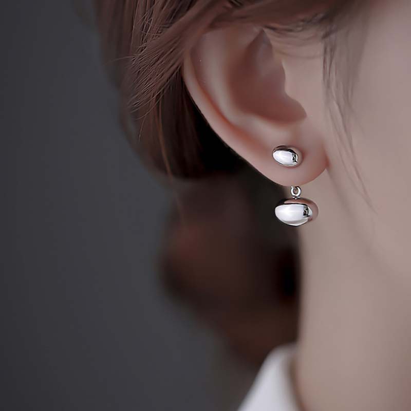 ต่างหูเหล็กไทเทเนียม ทรงวงรี ป้องกันอาการแพ้ แฟชั่นระดับไฮเอนด์ ราคา ถูกที่สุด ดีลบีเคเค
