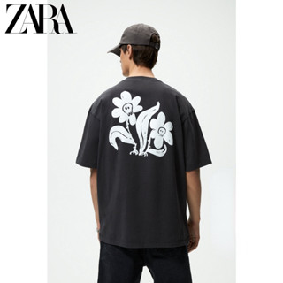 เสื้อยืดแขนสั้น ผ้าฝ้าย ลาย Zara สําหรับผู้ชาย