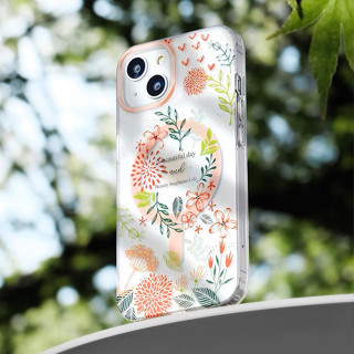 【Floral pattern/Matte PC hard case/Pink】เคส compatible for iPhone 11 12 13 14 pro max case