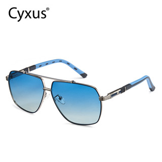 Cyxus แว่นตากันแดด เลนส์โพลาไรซ์ กันลื่น กรอบแว่นขนาดใหญ่ สะพานสายคู่ Uv400 เหมาะกับการขับขี่กลางแจ้ง สําหรับผู้หญิง ผู้ชาย 1063