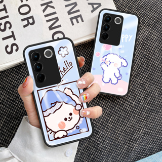 เคสโทรศัพท์มือถือกระจกนิรภัย TPU แบบนิ่ม ขอบแข็ง กันกระแทก สําหรับ VIVO V27 V27 Pro เคส