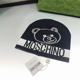 Moschino หมวกถัก ผ้าขนสัตว์ เหมาะกับใส่กลางแจ้ง