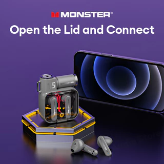 Monster XKT15 หูฟังบลูทูธคุณภาพเสียงไฮไฟการออกแบบนวัตกรรมอายุการใช้งานแบตเตอรี่ยาวนานพร้อมไมโครโฟนบลูทูธ 5.3